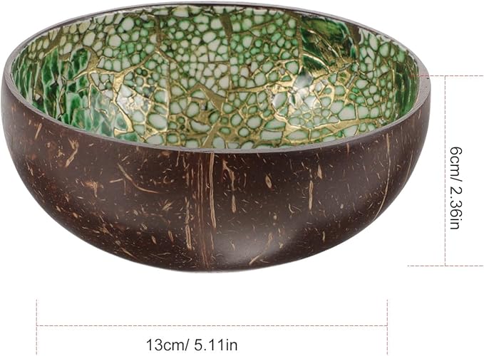 2pcs Natural Coconut Shell Bowls Smooth Decorative Salad Snack Dessert Bowls Multipurpose Food Containers Chic Eco-friendly Home Decor Idea