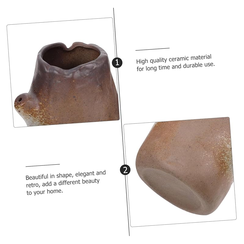 Ceramic Flower Arrangement Vase Smooth Rustic Stoneware Desktop Ornament Simple Stylish Home Decor Centerpieces Office Use