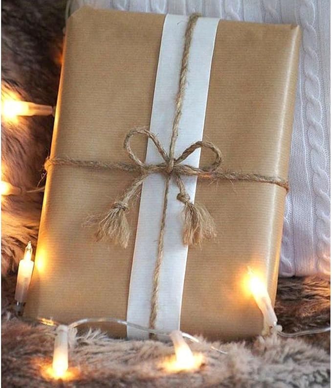 Jute Twine 328 Feet 2.5mm 4Ply Heavy Duty Brown Jute Rope String for Home Gardening Plant Picture Hanger Industrial Packing Mason Jars Wedding Decorations Crafts