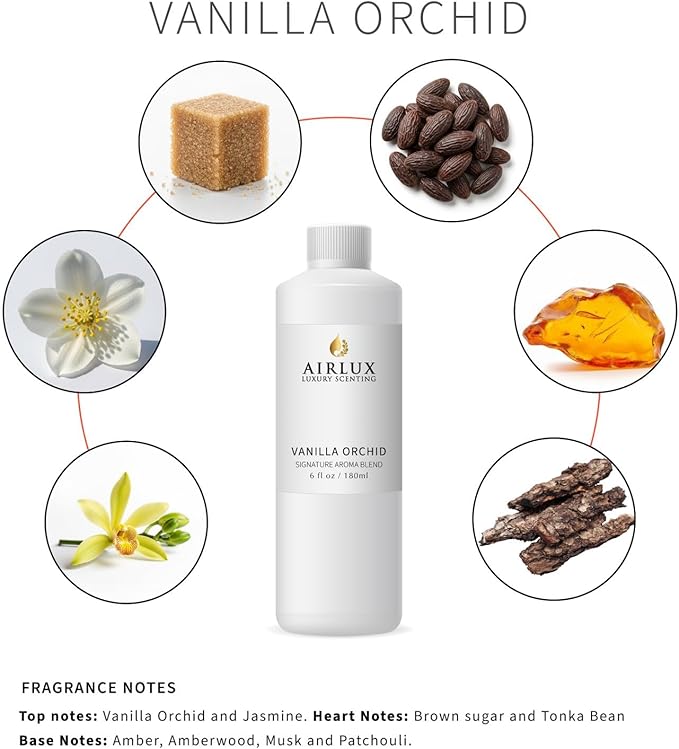 Signature Aroma Oil No. 691 Vanilla Orchid – Jasmine, Brown Sugar – Aroma Oil for Cold Air & Waterless Diffusers – 180 mL, 6.1 fl oz Eco Refill Bottle