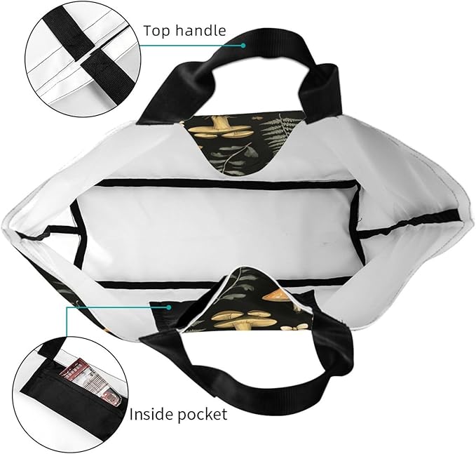 Tote Bag Shoulder Bags for Women Grocery Shopping Bag Reusable Bags Boho-Red Paisley 1