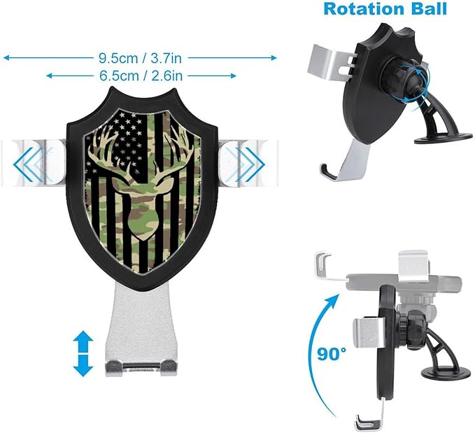 Portable Car Mount Cell Phone Holders for Your Car Accessories for Women Men Camouflage American Flag Hunting Deer Camo