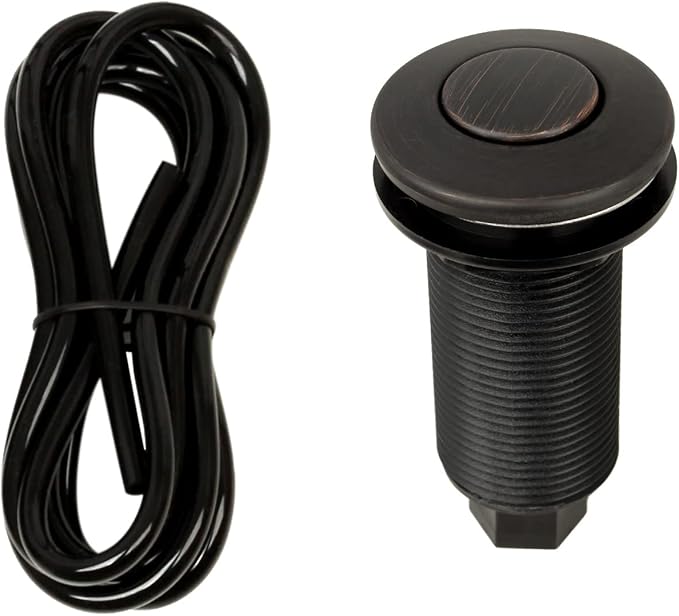 Akicon Garbage Disposal Air Switch with Hose, Sink Top Push Button Replacement for Waste Disposal Outlet (Oil Rubbed Bronze)