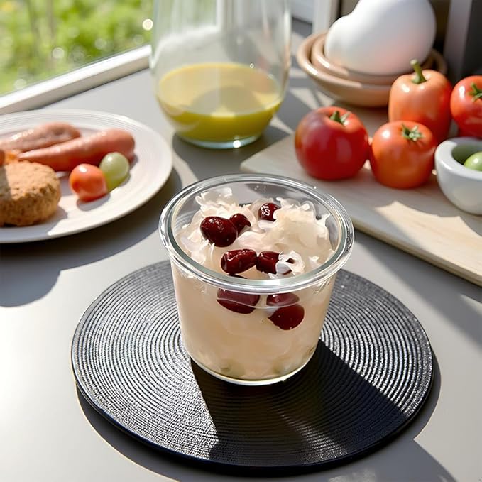 24 Oz Round Glass Food Storage Container, 3 Cup Round Glass Soup Container with Airtight Lids BPA free, Leak proof Borosilicate Storage bowls, Dishwasher Microwave Freezer Safe (2 Pack)