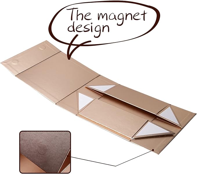 Rsgift Rose Gold Magnetic Empty Gift Box,7.8x7x3.1 Inches Gift Boxes with Lids,Groomsmen Bridesmaids Gifts,Engagements,Bridal Showers,Valentine's Day,Thanksgiving Day,Christmas Gift Boxes