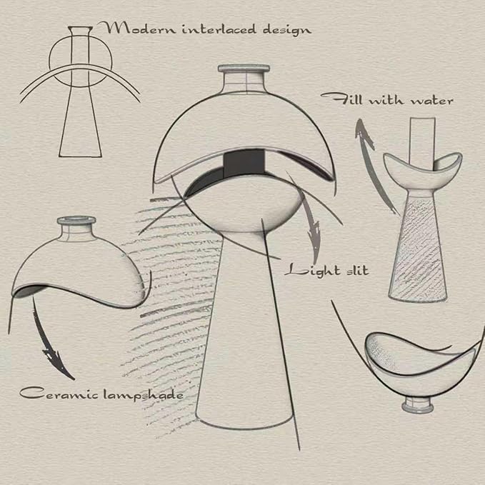 Modern Black and White Glossy Ceramic vase with Built-in LED Light, Perfect for Living Room, Bedroom, Foyer, or Office décor. Ideal Flower vase, Night lamp, and Elegant Wedding or Housewarming Gift.