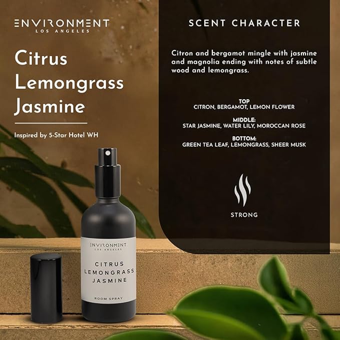 ENVIRONMENT Inspired by 5-Star Resort WH Room Spray, 100ml Air Freshener (Citrus | Lemongrass | Jasmine) Home Fragrance Accessories, Room Perfume, Room Deodorizer, Vegan & Cruelty-Free
