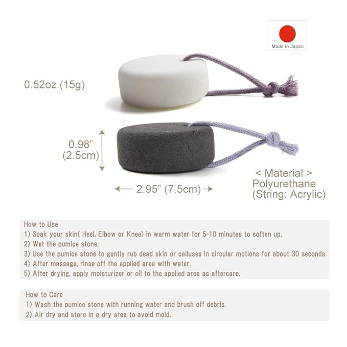 Pumice Stone for Feet, Body, Hands [Made in Japan] Silk or Charcoal Plus Hyaluronic Acid Essence Blended for Extra Fine Smooth Finish, Soft Foot Pumice Scrubber (Silk Essence)