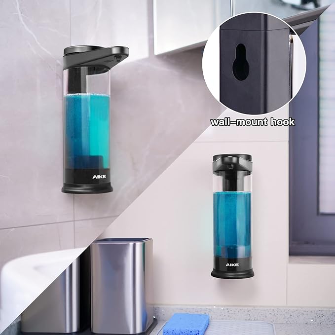 AIKE 17oz. Touch-Free Rechargeable Automatic Liquid Soap Dispenser for Kitchen Dish Soap