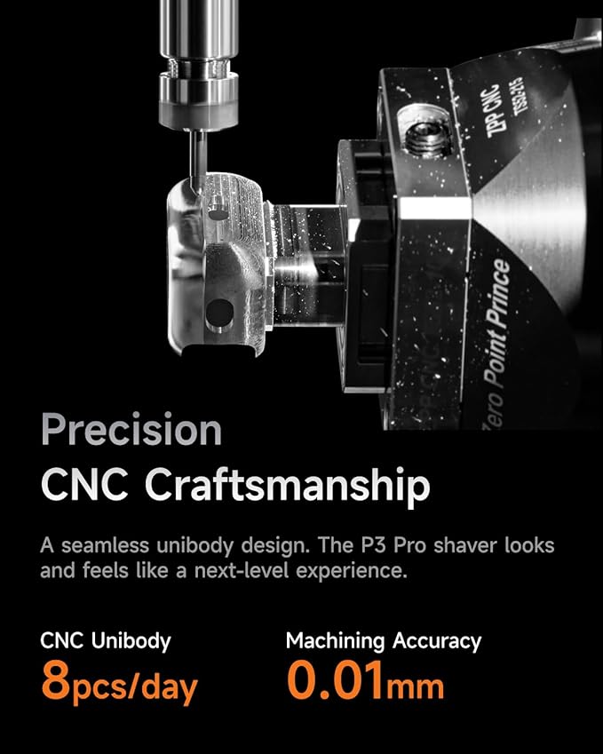 Laifen P3 Pro 3-Blade Electric Shaver, Dual Linear High-Speed Motors 12,000 Cuts/Min, 100-Min Runtime, IPX7 Waterproof, Rechargeable Electric Razor for Men, Travel-Friendly (Space Gray Aluminum Alloy)