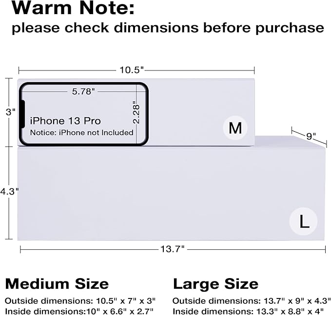 Aimyoo White Collapsible Gift Box with Magnetic Closure Lids 13.8x9x4.3 in, Large Bridesmaid Groomsman Proposal Boxes, Rectangle Present Box for Graduation Birthday Storage 1 Pack