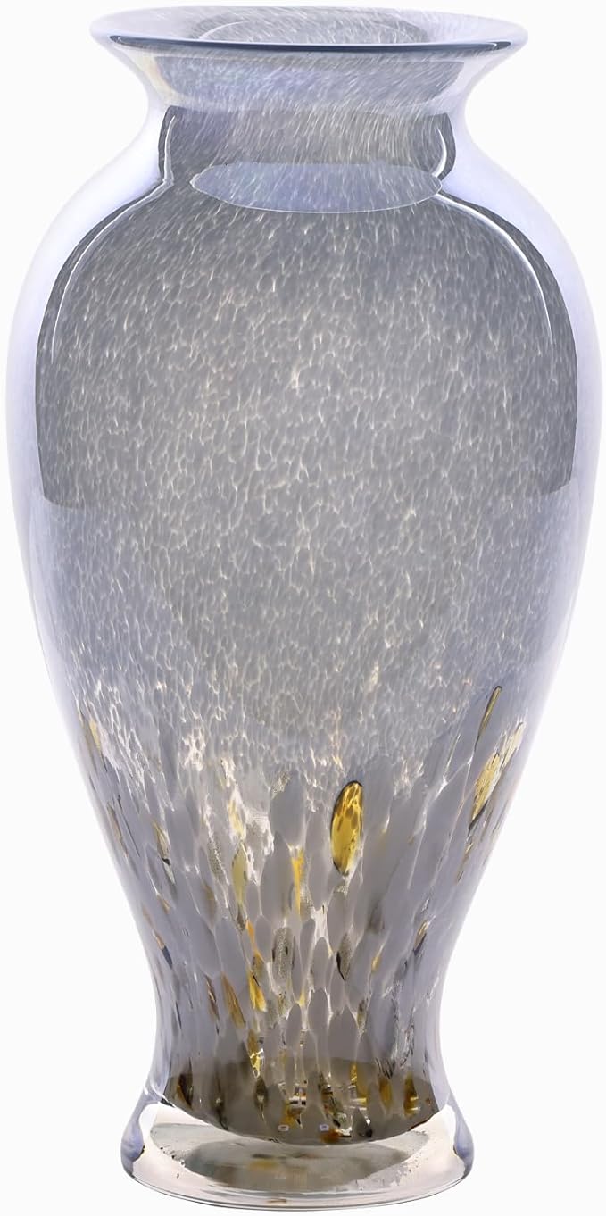 Blown Glass vase, Unique Glass vase, Colorful Bottle Decorative vase for Home Living Room Dining Table re Office Wedding entryway Desktop Decorative Flower vase. (B-W)