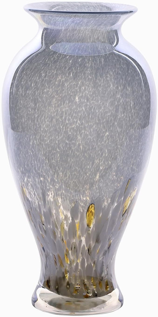 Blown Glass vase, Unique Glass vase, Colorful Bottle Decorative vase for Home Living Room Dining Table re Office Wedding entryway Desktop Decorative Flower vase. (B-W)