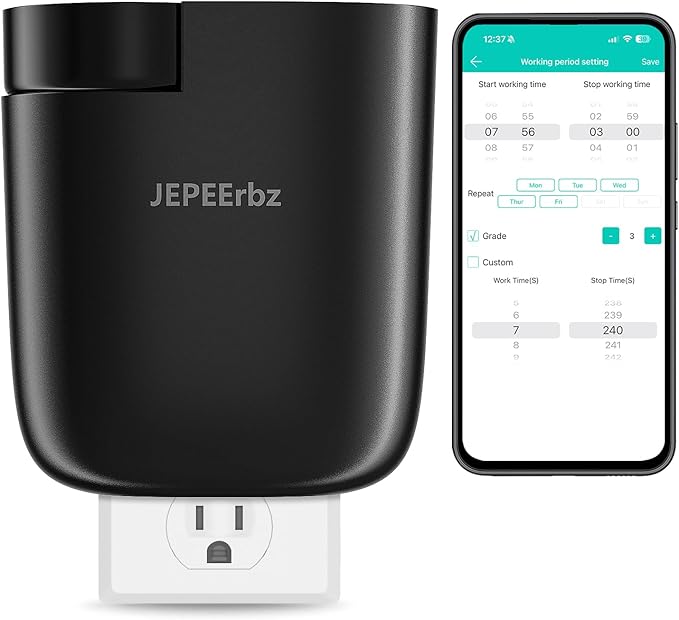 Plug in Diffuser, Waterless Oil Diffuser, Essential Oil Plug in Wall, Smart Bluetooth App Control, Up to 500 Sq.ft Coverage, Black