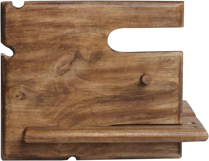 wood phone docking station for men - Night Stand Organizer for Cell Phone Stand, Key Holder, Wallet Stand Watch irthday Gifts for Mom, Dad - Anniversary Idea from Wife