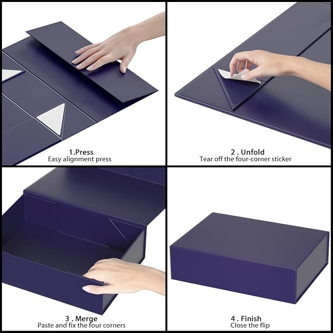 Blue Gift Box 11.9" x 8.5" x 3.3" with Magnetic Closure Lid Boex for Presents,Bridesmaid Gifts Box,Cute Box,Birthday Boxs,Luxury for Gift Packaging, Magnetic Gifts Boxe for Wrapping