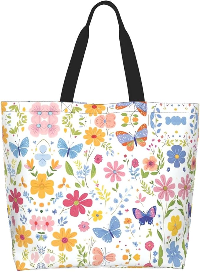 Tote Bag Shoulder Bags for Women Grocery Shopping Bag Reusable Bags Boho-Red Paisley 1