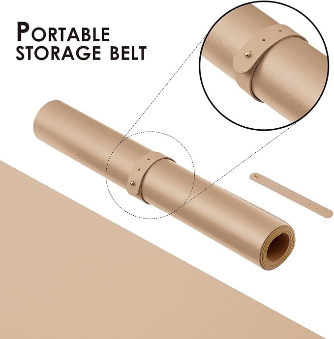 Cork Desk Mat - Dual-Sided Desk Pad for Office and Home - Desk Organization and Accessories - Ideal for Large Mouse Pad and Desk Mats on Top of Desks(Apricot,27.6"x 13.8")