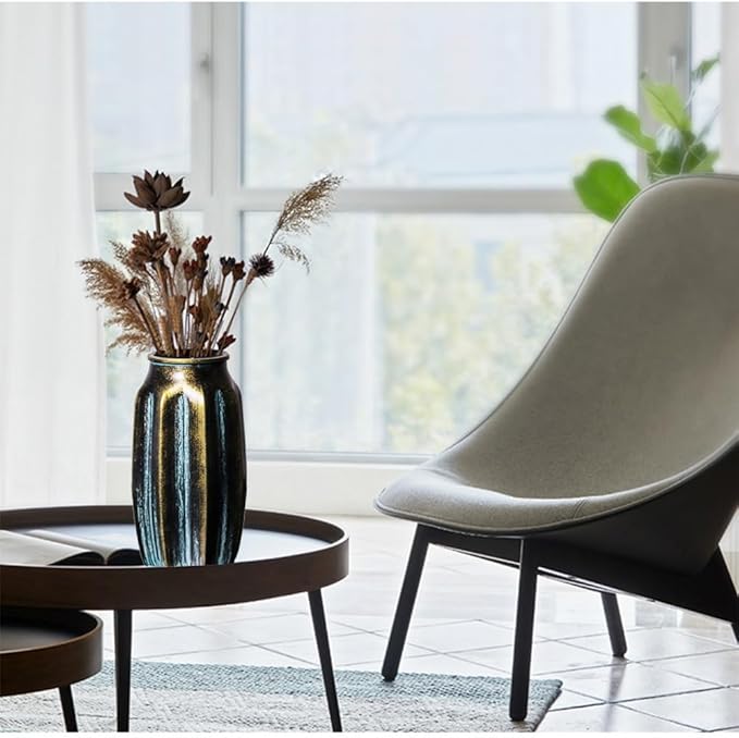 Bronze Retro Vase, 8.7 Inches Elegant Vintage Glass Antique Vase, Rustic European Unique Chic Style for Tabletop, Kitchen, Office, Living Room Decoration