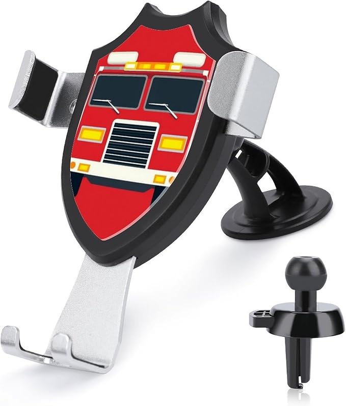 Phone Mount for Car Dashboard Air Vent Windshield Cute Cartoon Fire Truck Print Fashion Phone Holders