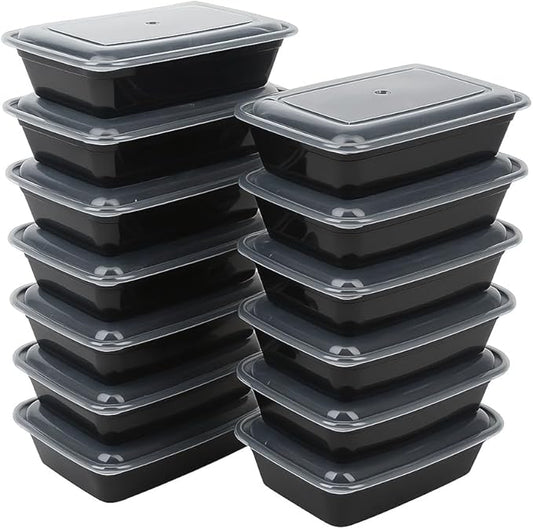 Ruthy's Outlet Meal Prep Containers W/Lids -Square Food Storage – BPA-Free| Stackable | Microwave | Freezer & Dishwasher Safe | Reusable Lunch Bento Box Portion Control & Planning (150 Pack, 24 oz)