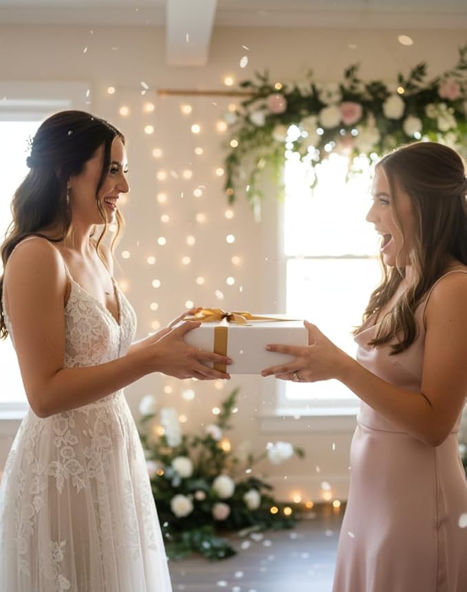 CECOBOX - Gift Boxes with Lids for Presents 11"x7.5"x3" - Matte, Collapsible Magnetic Closure Gift Box - Groomsmen & Bridesmaid Proposal Boxes, Wedding, PR, Birthdays, Holidays (White)