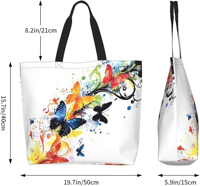 Tote Bag Shoulder Bags for Women Grocery Shopping Bag Reusable Bags Boho-Red Paisley 1