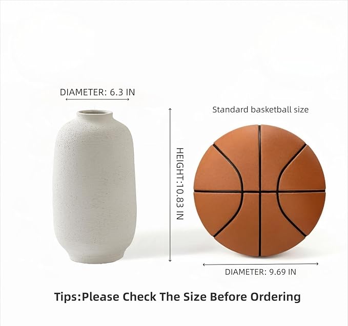 Large White Ceramic Vase, 10.8 inch Tall Textured Flower Vase, Minimalist Vintage Farmhouse Decor for Home, Living Room, Shelf, Table, Wedding Gift & Entryway Decoration (Sandstone White)