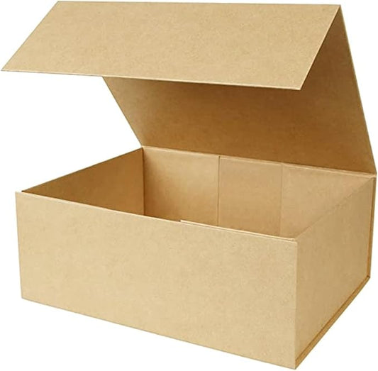RayofSun Brown Gift Boxes with Magnetic Lids for Presents,13.7x9x4.3 inch Large Rectangle Collapsible Decorative Boxes, Bridesmaid Groomsman Proposal Box for Wedding,Christmas,Birthday(1PC)