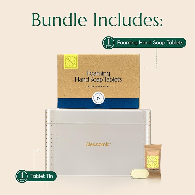 CLEANOMIC Foaming Hand Soap Tablets and Tablet Tin Bundle