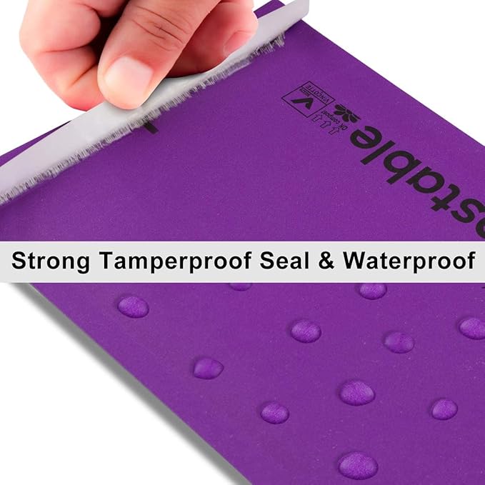 4x8 100% Biodegradable Bubble Mailers,25 Count Kraft Purple #000 Compostable Padded Packaging Wrap Envelopes Pouches Eco Friendly Self Seal Bags