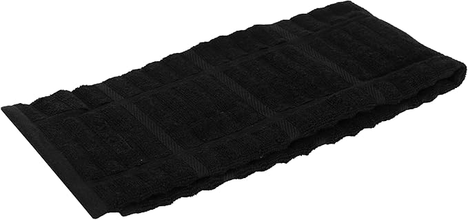 All-Clad Solid Kitchen Towel: Highly Absorbent, Super Soft Long Lasting - 100% Cotton, 17"x30" Tea Towel for Cleaning & Drying Dishes, Pans, Glassware, or Countertops, (1-Pack), Black