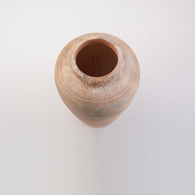Plain Brown Ceramic Vase for DIY Painting - Customizable Handmade Pottery, Blank Canvas for Flower Arrangements, Home Decor, Wedding & Office Decoration (6.18L x 6.18W x 11H)