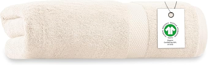 Delara Organic Cotton Luxuriously Plush Bath Towel | GOTS & OEKO-TEX Certified | Premium Hotel Quality Towels | Feather Touch Technology | 650 GSM Long Staple|Soft, Quick Dry & Ultra-Absorbent 30"x58"