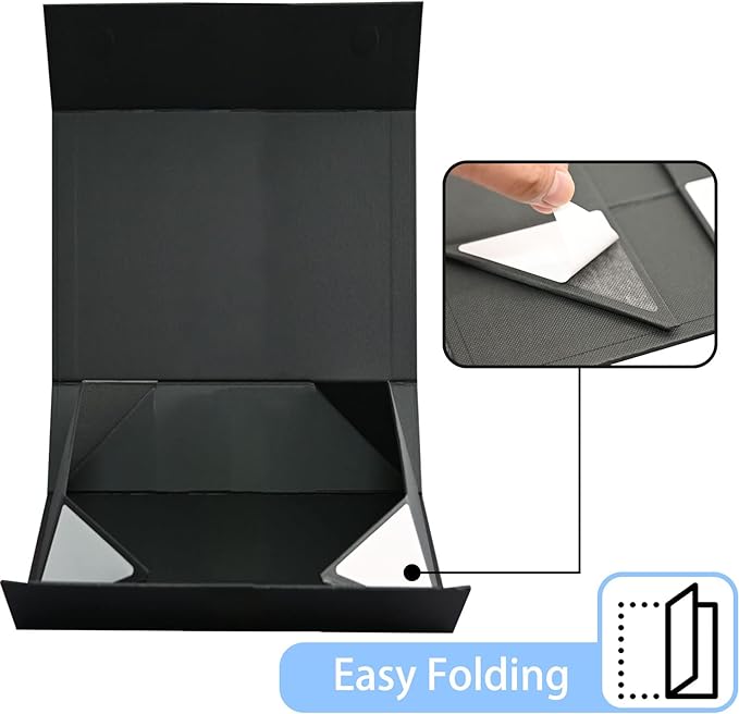 LIFELUM Gift Box 13.5''x10''x4'' Large Black Gifts Boxes with Magnetic Lids Luxury Gift Box for Groomsman Proposal Gifts Contains Card, Ribbon, Filler for Wedding, Christmas,Birthday Gift Packging