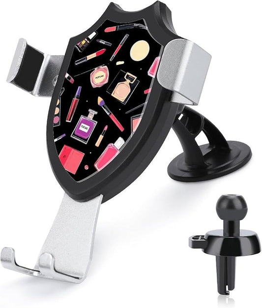 Fashion Phone Holders Phone Mount for Car Dashboard Air Vent Windshield Modern Lady Girly Cosmetic Perfume Lipstick Black