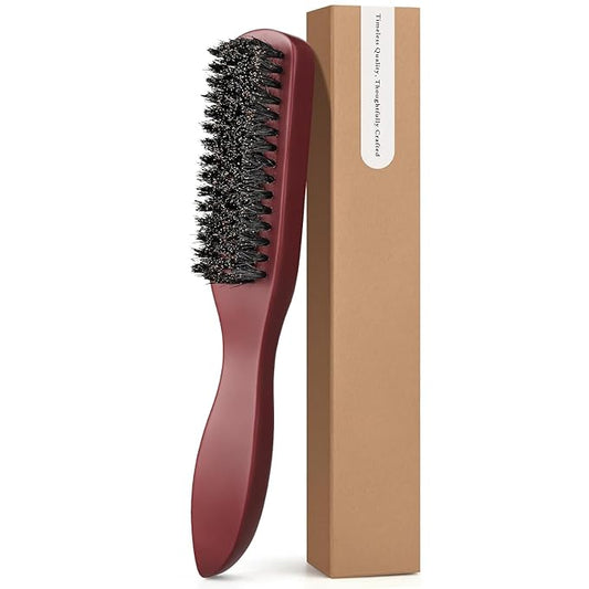 Universal Boar Bristle Beard Brush, Anti-Static Styling Wooden Hair Brush for Men&Women, Perfect for Hair&Beard Care Men's Grooming Straightens Promotes Growth Works with Beard Oil and Balm Beard Kits