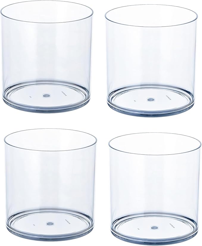 4 Pack Clear Acrylic Vase for Centerpieces 5.9x5.9 Inch Cylinder Wide Mouth Vase for Flowers, Home Decorative, Office, Wedding Party