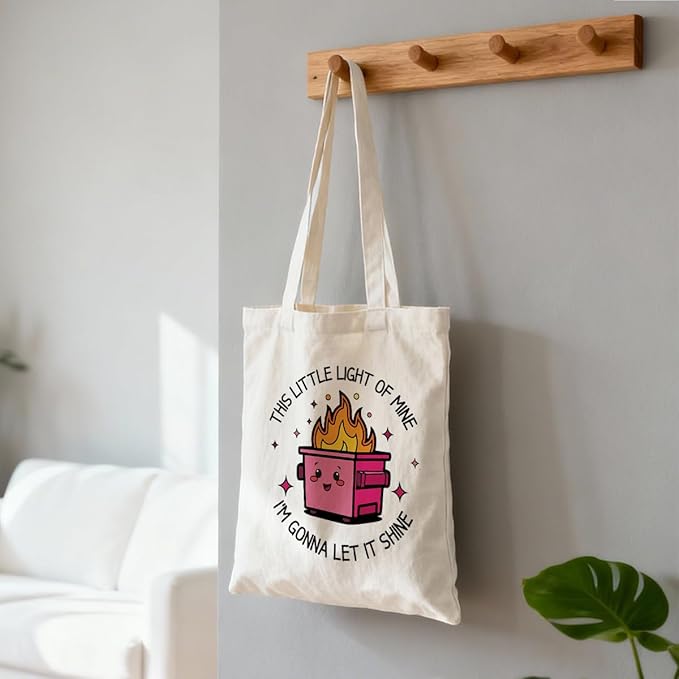 Canvas Tote Bag for Women, I'm Gonna Let It Shine Shoulder Bags, Inspirational Canvas Totes to Work Traveling, Christmas Gifts to Friends and Family, Holiday Gift Bags for Wrap Storage