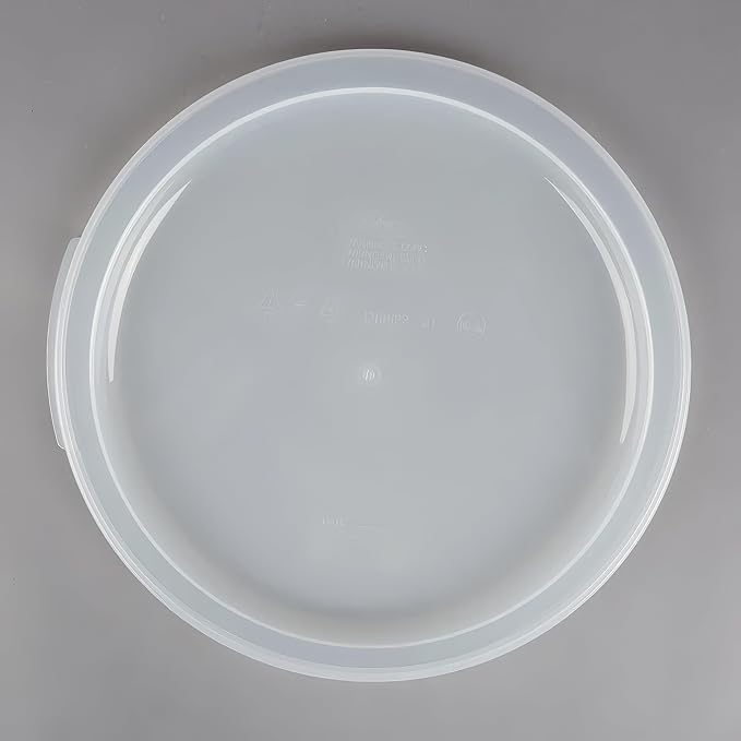 22 Qt Commercial Food Storage Container with Lid Set - Clear Round Polycarbonate with Red Graduations, NSF Listed, BPA-Free for Restaurant Kitchen Organization (6)