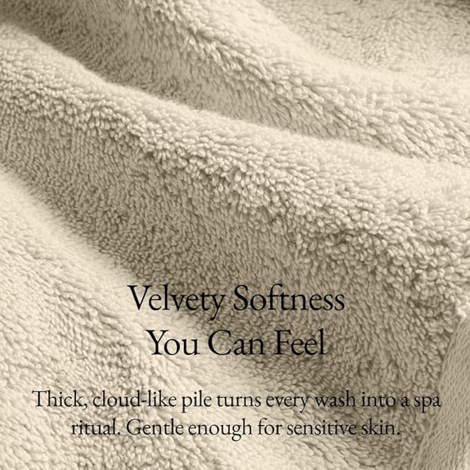 Italic Ultraplush 100% Australian Cotton Towels - Set of 2 Luxury Bath Towels, Quick Dry Plush and Absorbent, Heavy Duty Large Bath Towels, 800GSM Towels for Bathroom & Spa (Sand)