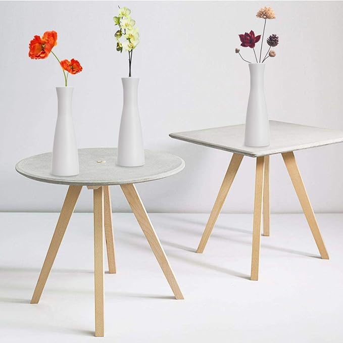 Tall Conic Composite Plastics Flower Vase, Small Bud Decorative Floral Vase Home Decor Centerpieces, Arranging Bouquets, Connected Tubes (Wide Caliber)