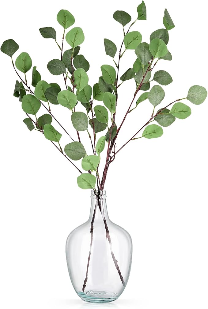 Clear Glass Vase Tall Farmhouse Vase for Branches Glass Vases for Centerpieces in Home Decoration (S)