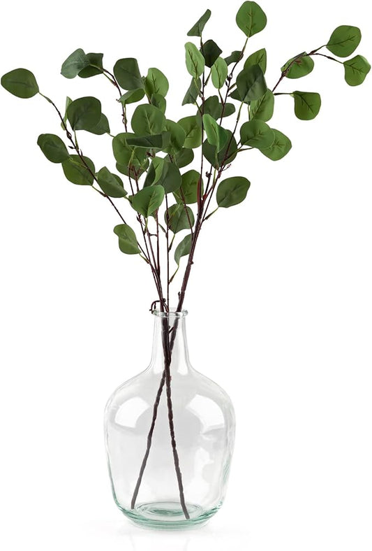 Clear Glass Vase Tall Farmhouse Vase for Branches Glass Vases for Centerpieces in Home Decoration (M)