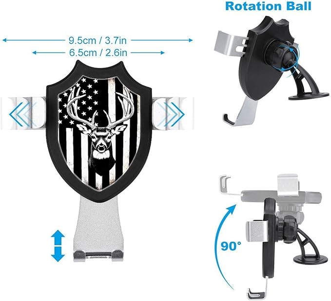 Phone Holders Phone Stand Cell Phone Car Mount Hands Free Automobile Holder Cool Deer Camo Camouflage American Flag Hunting Black