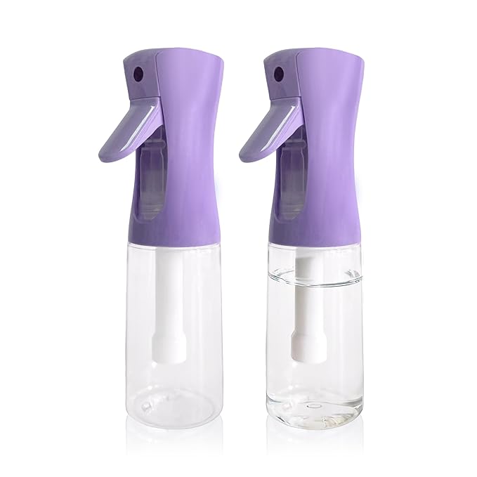 Spray Bottle for Hair Continuous Ultra Fine Mist (200ml) 360° Multi Spray Bottle for Plants, Cleaning, Skin Care Leakproof & Durable 2 Pack