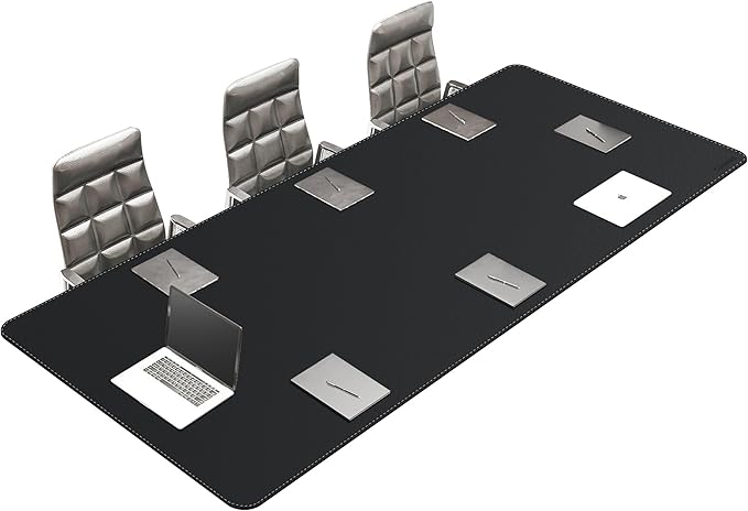 CENNBIE MAX240 94.5" x 39.4" Leather Desk Mat Protector, Extra Large Leather Desk Pad for Full Desk - XXL Super Large Mouse Pad (Black)