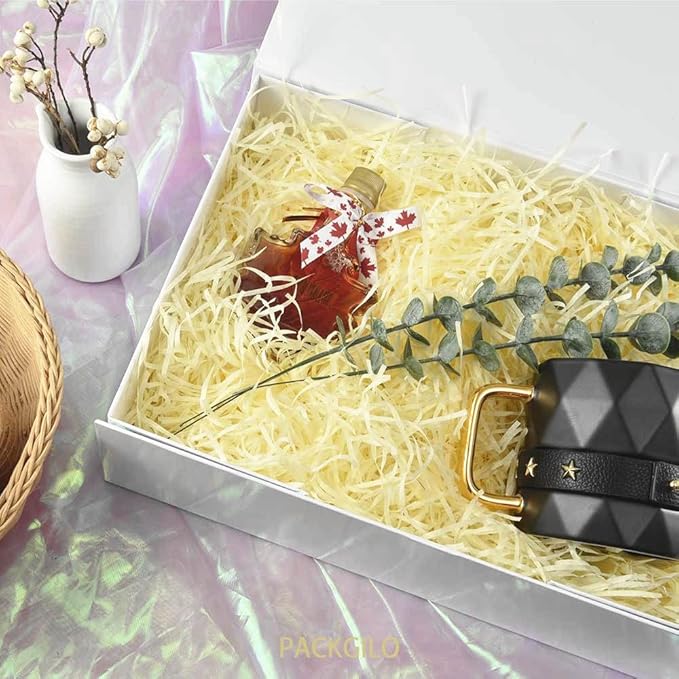 2Pcs 13x9x4 Inches White Gift Boxes with Lids for Presents Magnetic gift box White Large Gift Box for Bridesmaid Proposal，Groomsman (Glossy White)