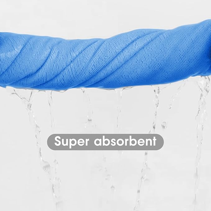 JML Bath Towel, Microfiber Bath Towels Set 4 Pack 30" x 60" - Large, Extra Absorbent, Quick Drying, No Fading, No Linting, Use for Hair Wrap, Bath, Swimming, Fitness, Sport, Yoga, Blue