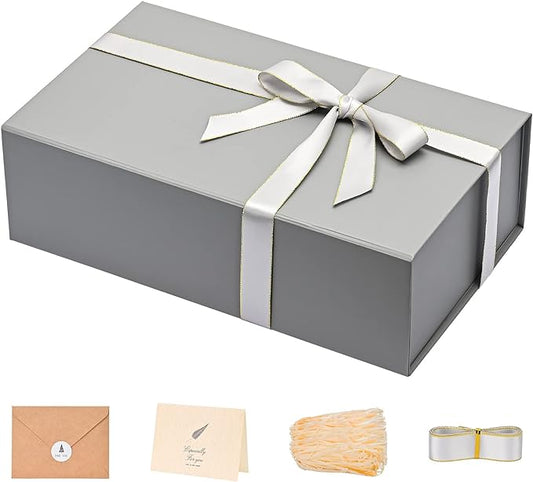 LIFELUM Extra Large Gift Box,13.85 x 8.35 x 4.45 with Magnetic Lid for Presents with Ribbon, Card, Shredded Paper Filler Valentine's Day,Christmas, Holidays, Birthdays